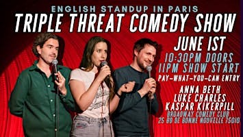 English Stand-Up in Paris: Triple Threat Comedy Show logo