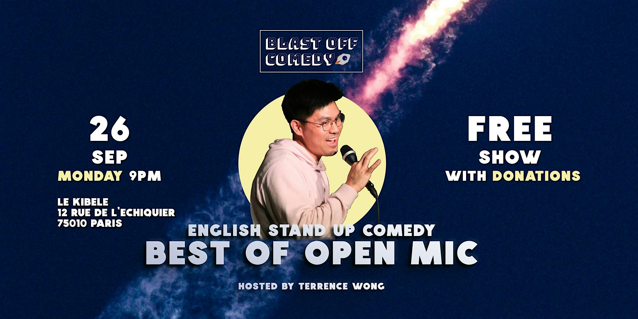 English Stand Up Comedy Best of Open Mic 26.09 - Blast Off Comedy logo