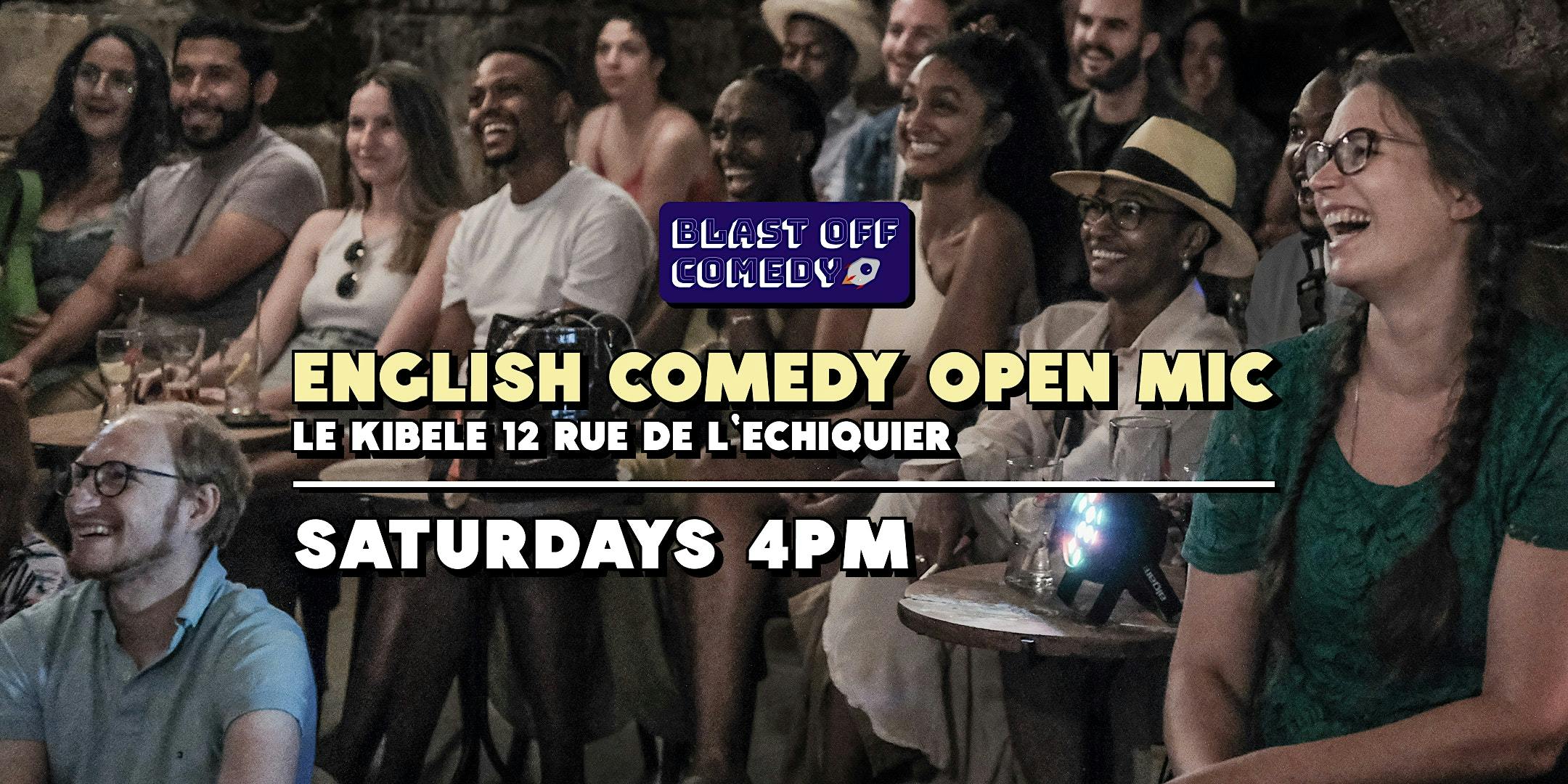 English Stand Up Comedy Open Mic 22.10 - Blast Off Comedy logo