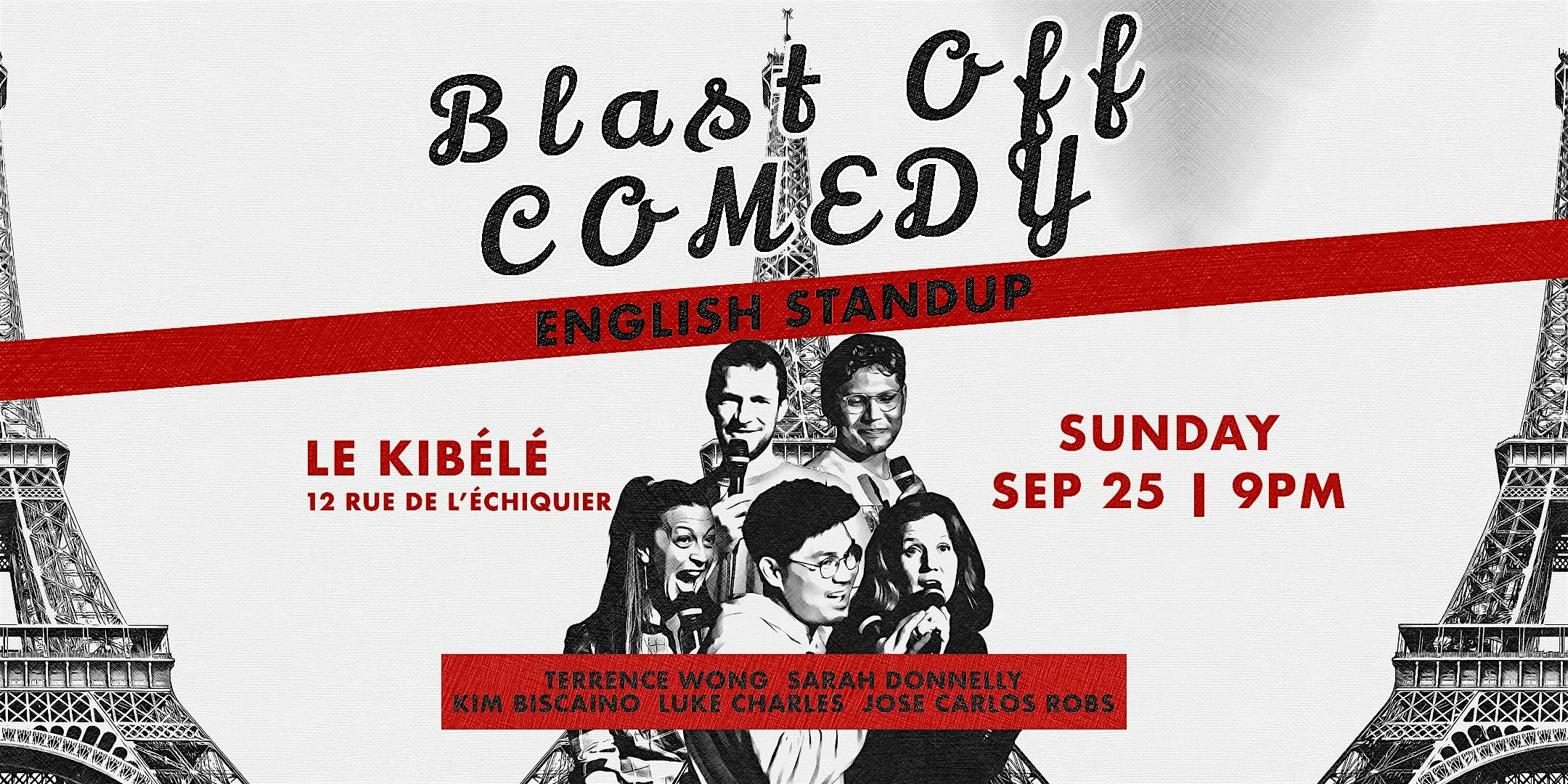 English Stand Up Comedy Sunday Showcase 25.09 - Blast Off Comedy logo