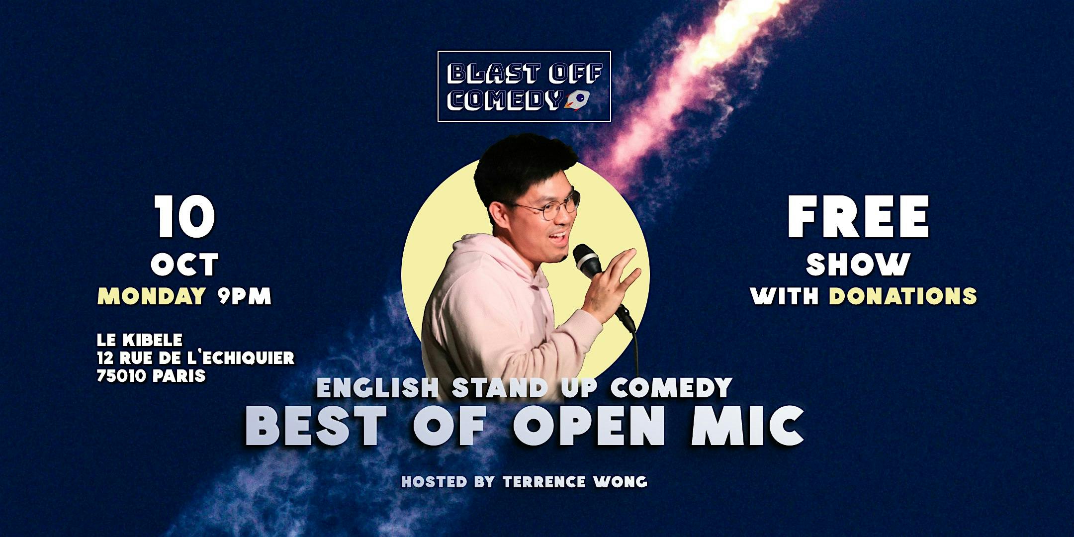 English Stand Up Comedy Best of Open Mic 10.10 - Blast Off Comedy logo
