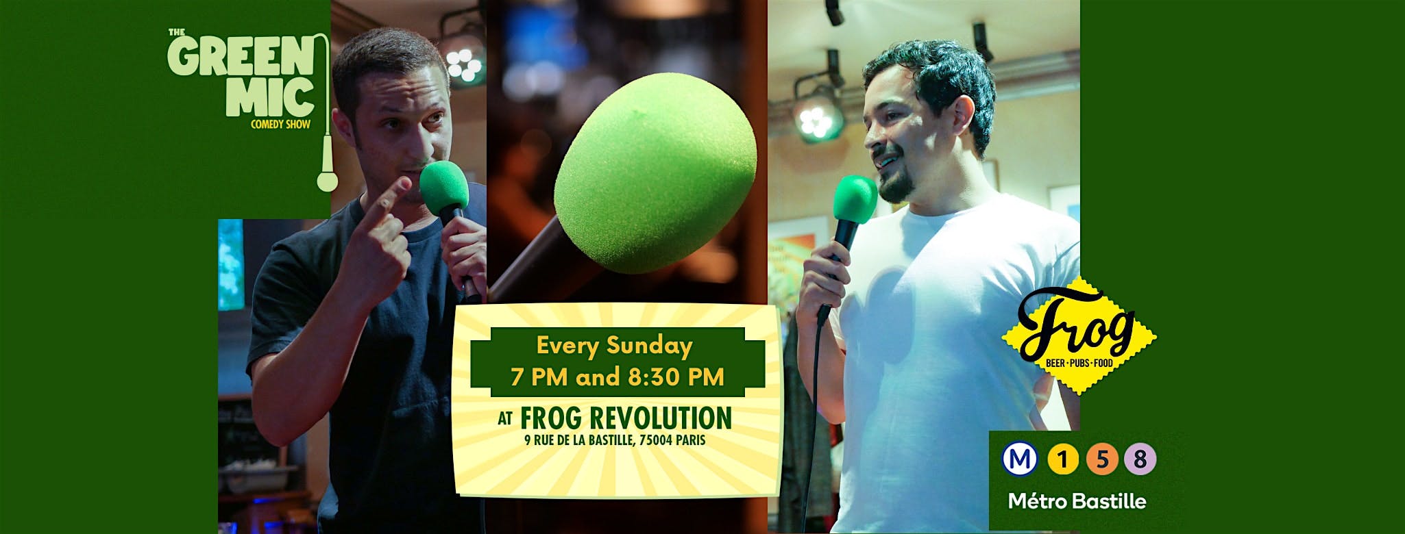 Green Mic Comedy Show @Frog Bastille logo