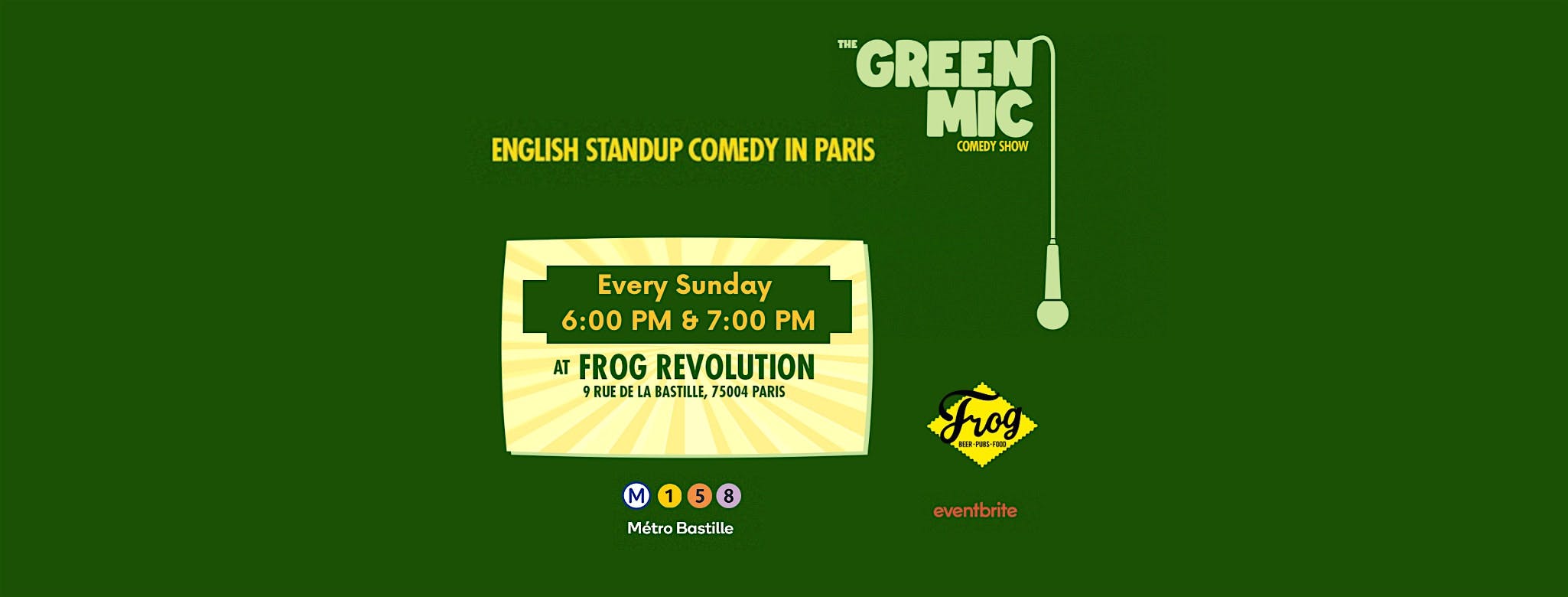 The Open Green Mic Comedy @Frog Bastille logo
