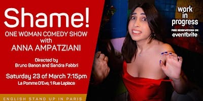 English Stand Up Comedy in Paris | Anna Ampatziani - Shame! logo
