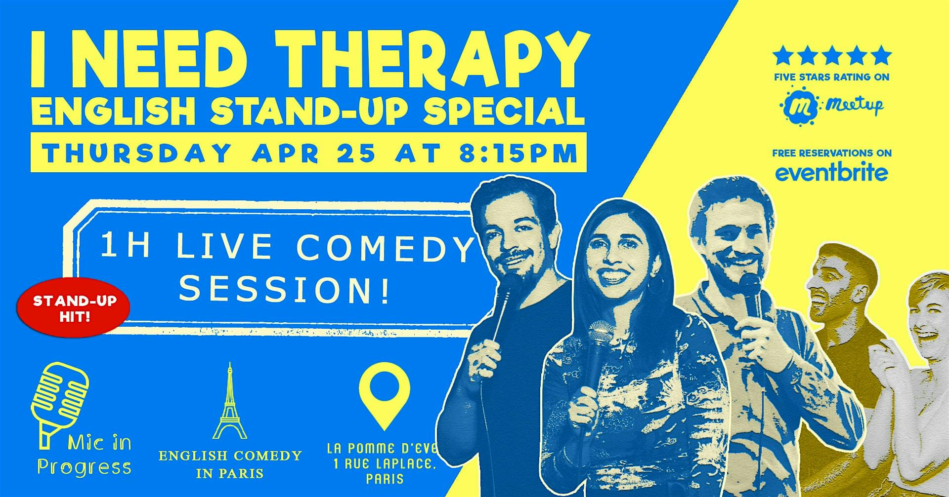 English Stand-Up Comedy in Paris | I Need Therapy logo
